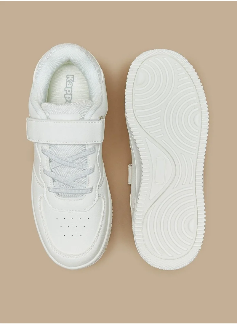 Kappa Boys Logo Detail Sneakers with Hook and Loop Closure