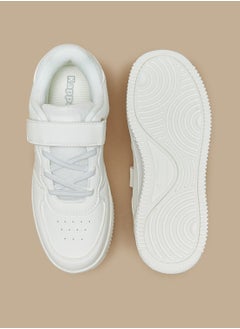 Kappa Boys Logo Detail Sneakers with Hook and Loop Closure  - Image 4