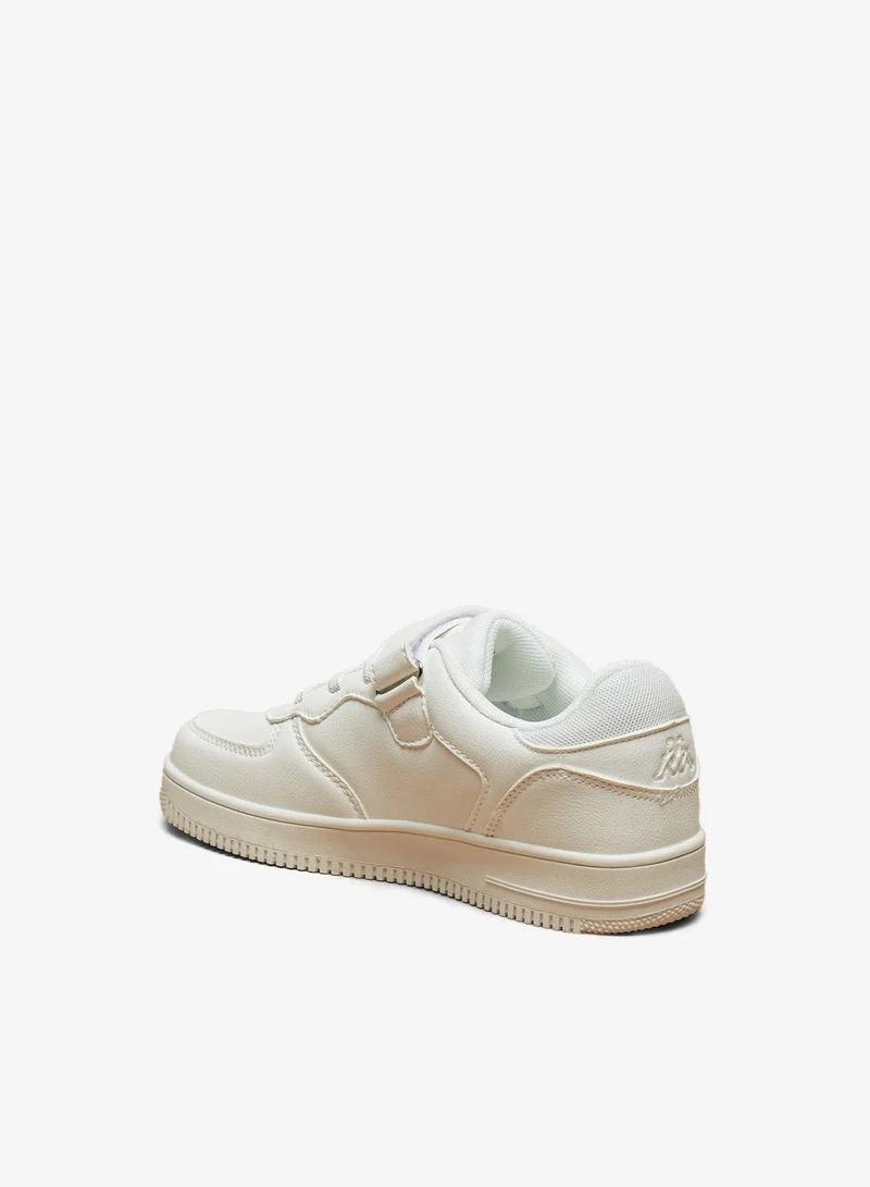 Kappa Boys Logo Detail Sneakers with Hook and Loop Closure