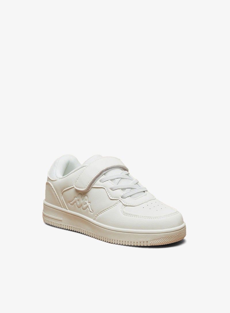 Kappa Boys Logo Detail Sneakers with Hook and Loop Closure - Image 3