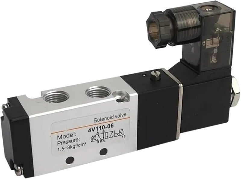 AC110V 4mm التركيبات 2 موضع 5 اتجاه صمام كهرومغناطيسي هوائي إلكتروني DC12V DC24V AC220V AC110V AC36V - Image 1