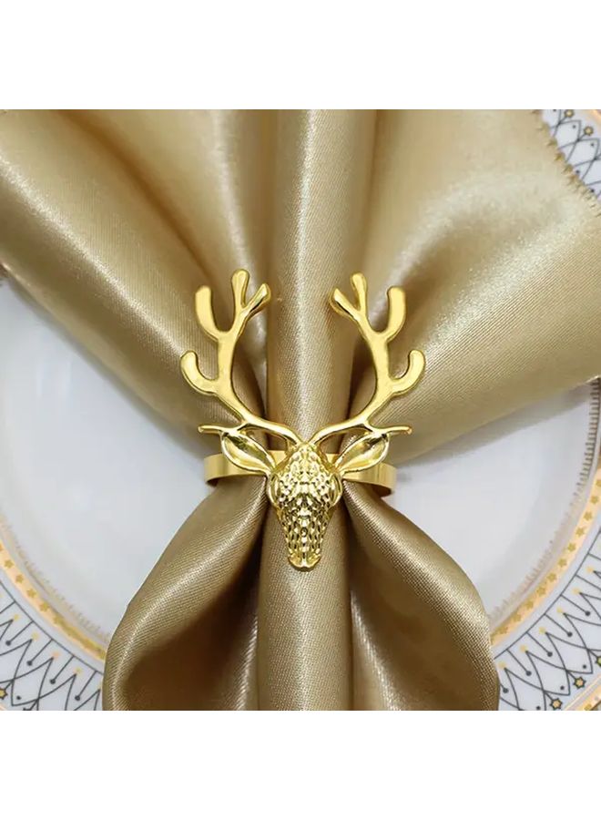 10 حزمة حلقات مناديل ذهبية لرنة عيد الميلاد مقاومة للرياح وغير قابلة للانزلاق لتزيين الطاولة - Image 5