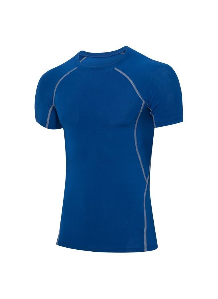 Loquat Men Quick Dry Breathable Elastic T-Shirt Blue  - Image 2