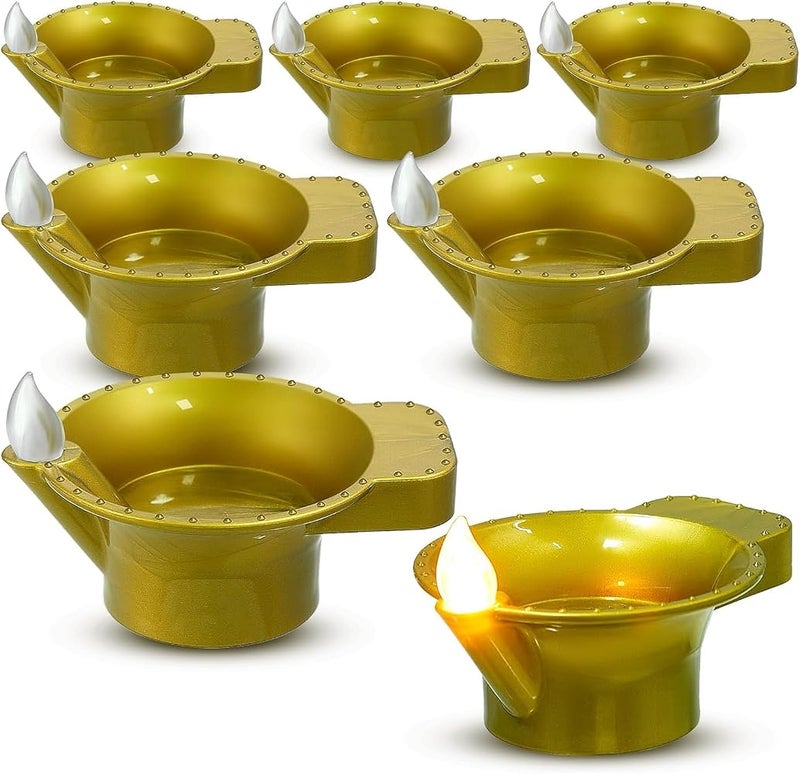 Tea Light Candles, 8 Pcs Diwali Festival LED Tea Lights Realistic and Bright Flickering Tea Lights Flameless Fake LED Candles Diya Festival Lights Candle Lights for Diwali Decorations - Image 1