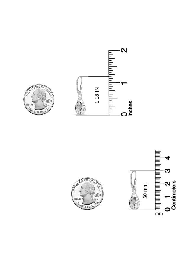 LeCalla Sterling Silver Jewelry Tear-Drop Dangle Leverback Earrings for Women Girl, Sterling Silver - Image 3