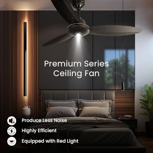 ACTIVA Gracia 1200mm Ceiling Fan, 3 Wider Blade, BLDC 28 Watt Motor Fan with LED Light, Energy Saving, Full Remote Control, Reversible Mode and Timer, 4 Years Warranty - Smoke Brown - Image 3