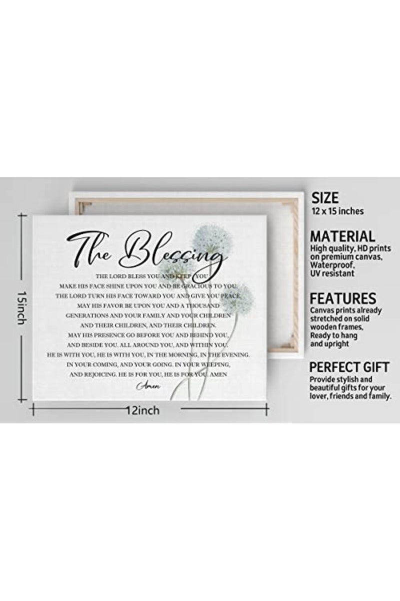 WKYAER Elevation Worship Lyrics Canvas Prints Poster Wall Art, The Blessing, Kari Jobe, Scripture Numbers 6:24-26, Christian Wall Decor 12x15 - Image 3