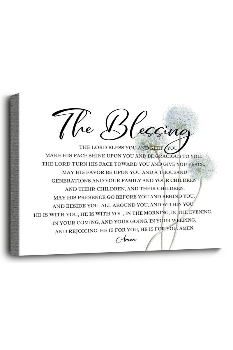 WKYAER Elevation Worship Lyrics Canvas Prints Poster Wall Art, The Blessing, Kari Jobe, Scripture Numbers 6:24-26, Christian Wall Decor 12x15 - Image 1