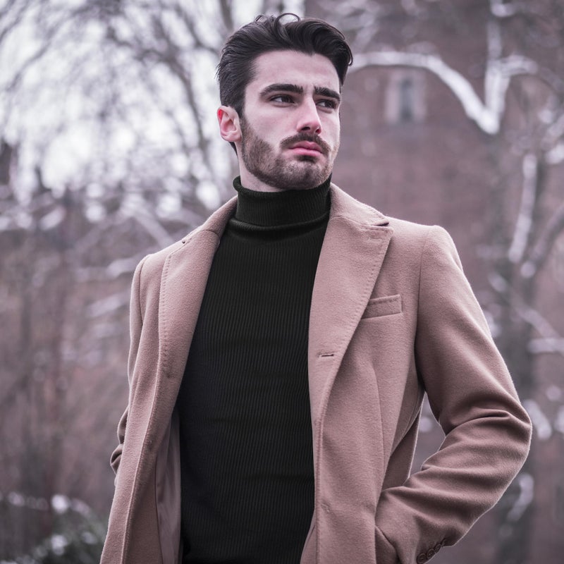 NY Threads Men's Ribbed Turtleneck Slim Fit Pullover Casual Long Sleeves Basic Top, Medium, Black - Image 3