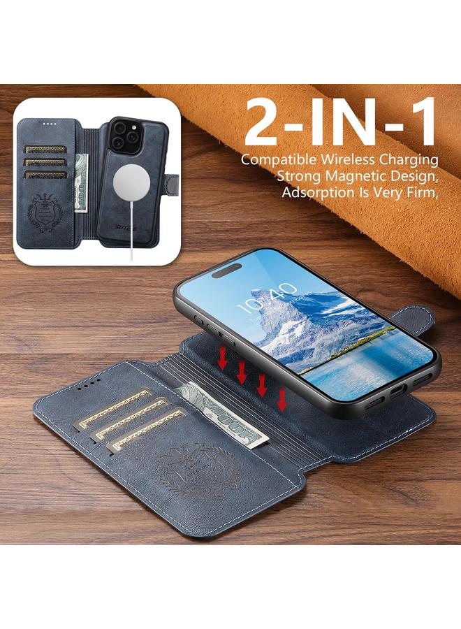 Suteni Case For iPhone 12 Q05 2-in-1 Multi-function Detachable Wallet MagSafe Phone Case - Image 3