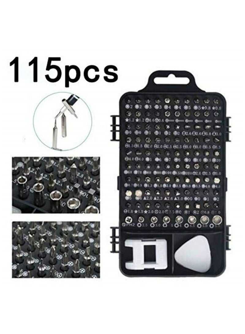 مجموعة مفك براغي دقيقة،  115 في 1 مجموعة لقم مفك مغناطيسي، مفك براغي متعدد الوظائف من الفولاذ المقاوم للصدأ، مجموعة أدوات إصلاح احترافية للهواتف المحمولة وأجهزة الكمبيوتر المحمولة والنظارات - Image 3