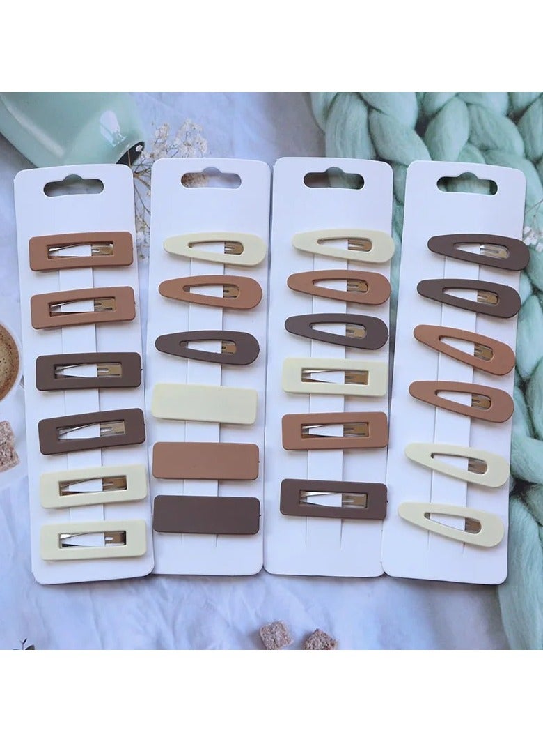 Generic Women Hair 10pcs Clips Matte Snap Hair Clip Barrettes For Girls Women No Slip Cute Solid Candy Color Hair Accessories Hair Pins - Image 2