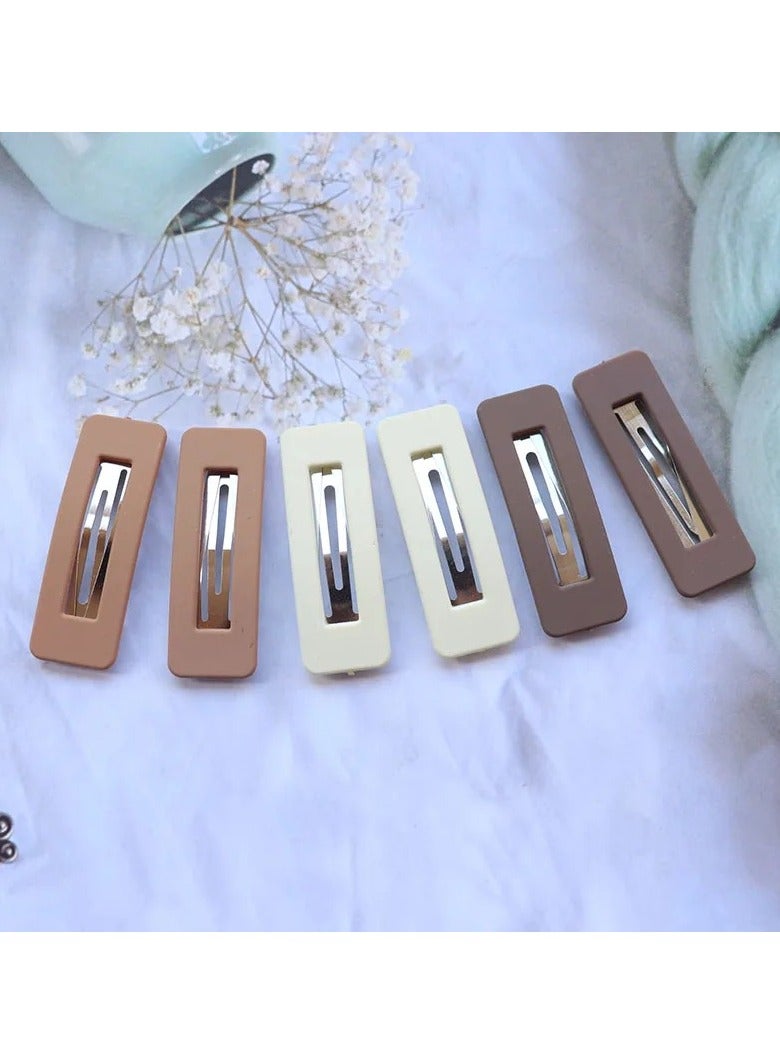 Generic Women Hair 10pcs Clips Matte Snap Hair Clip Barrettes For Girls Women No Slip Cute Solid Candy Color Hair Accessories Hair Pins - Image 4