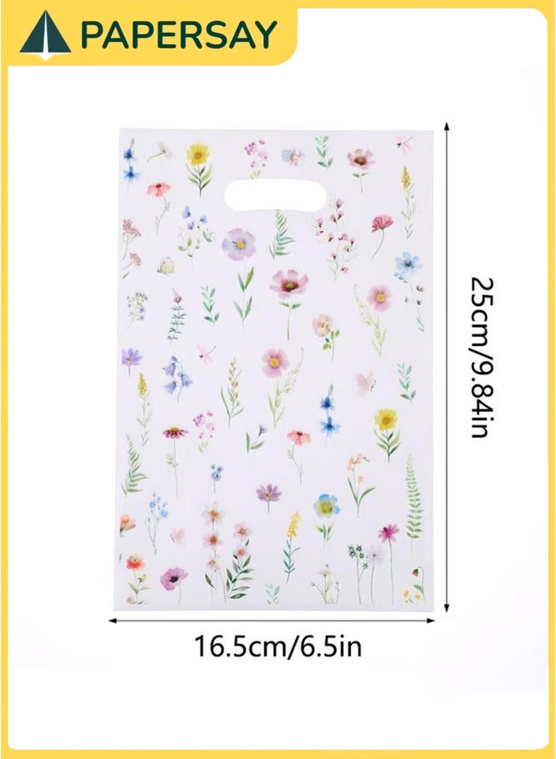  طائرة ورقية 100 قطعة من أكياس تغليف الهدايا على شكل زهور جميلة، 16.5 سم × 25 سم، حقيبة يد صغيرة لتغليف الهدايا - Image 2