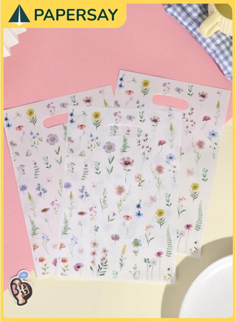  طائرة ورقية 100 قطعة من أكياس تغليف الهدايا على شكل زهور جميلة، 16.5 سم × 25 سم، حقيبة يد صغيرة لتغليف الهدايا - Image 5