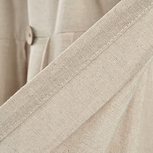 Lush Decor Linen Button Farmhouse Valance, 84" W x 18" L, Dark Linen - Kitchen Curtains Valances - Valances for Windows - Curtain Valance - Image 5