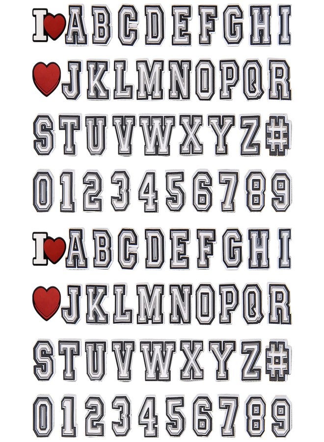 CUNUEN 74+4 Pack Letter Charms for Croc Sandals Shoe Decoration 0-9 # Number, Alphabet ABC-Z Characters, Heart Symbol Shoes Pins for Boy Girl Teens Men Women and Adults - Image 1