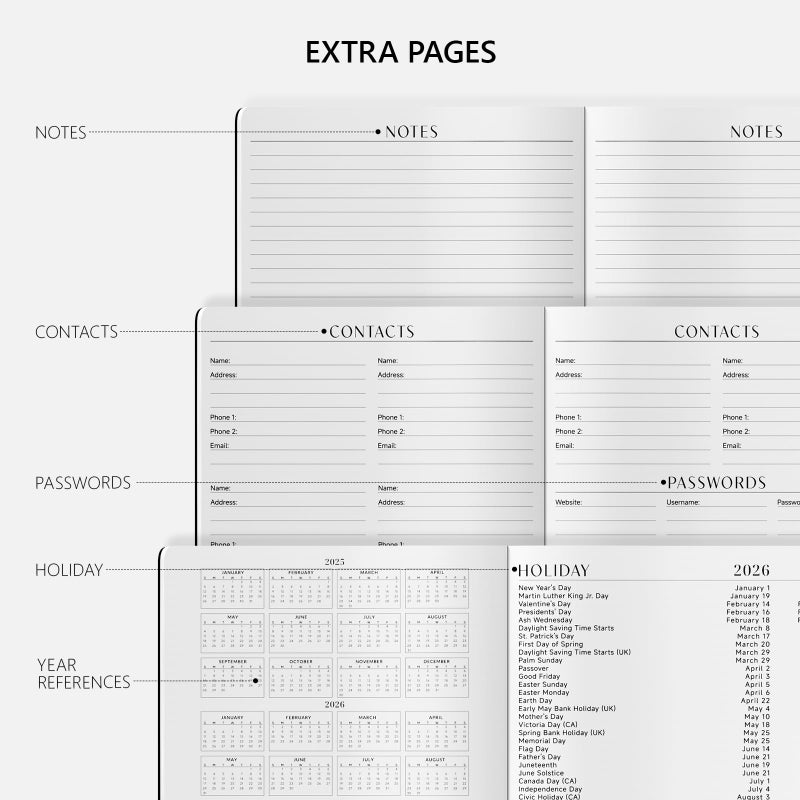 Jotsome Monthly Planner 2026-2027, Jotsome 16 Months Calendar Planner from March 2026 to June 2027, 8.5"x11", Stitched Binding, Soft Cover, Large Monthly Personal Planner for School Plan, Study and Schedule, Black - Image 3