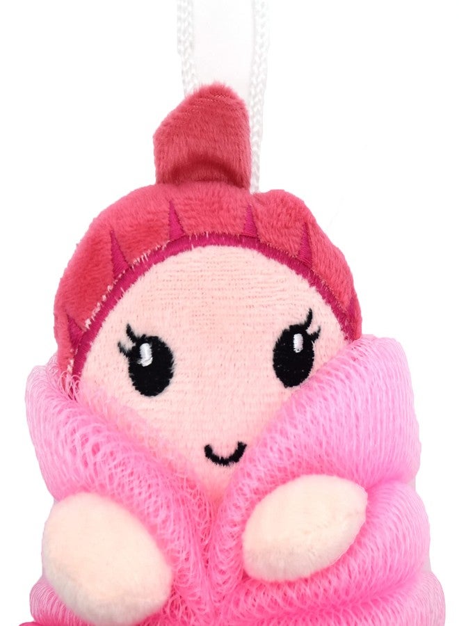Ralcosuss Cute Unicorn Kids Bath Loofahs Balls for Baby Girls Boys Mesh Shower Ball Pouf Exfoliating Bath Sponge Body Cleaner Bath Accessories (Pink Mermaid) - Image 2
