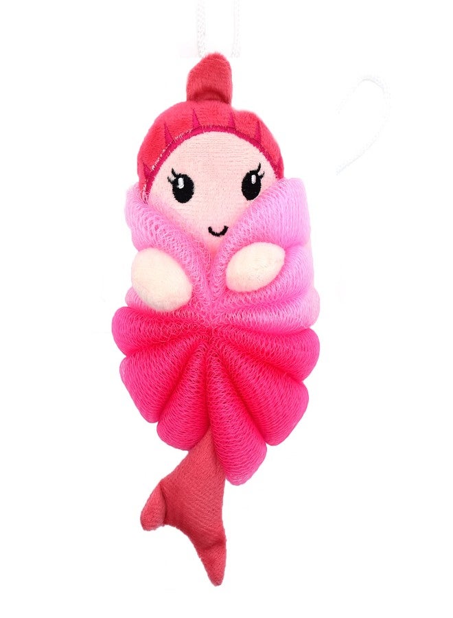 Ralcosuss Cute Unicorn Kids Bath Loofahs Balls for Baby Girls Boys Mesh Shower Ball Pouf Exfoliating Bath Sponge Body Cleaner Bath Accessories (Pink Mermaid) - Image 1