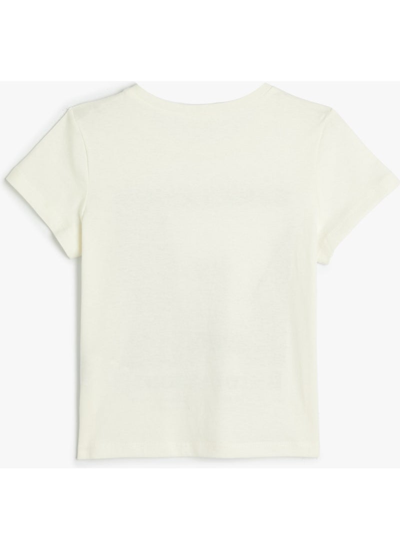 KOTON T-Shirt Short Sleeve Crew Neck City Printed Cotton  - Image 2