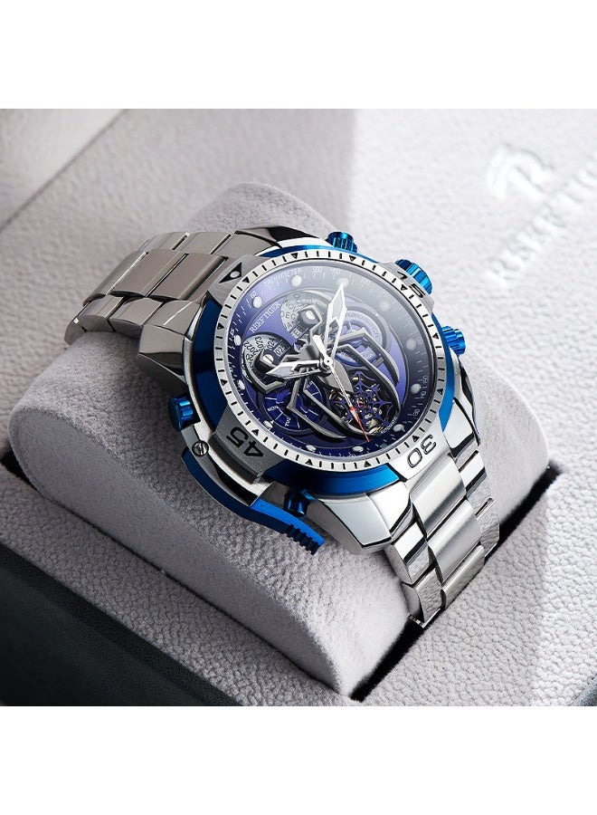 REEF TIGER high-end brand watch, fully automatic mechanical men's watch, fashionable waterproof night light large dial watch - Image 1