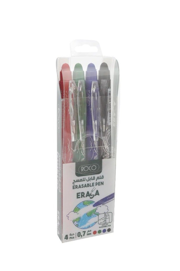 ROCO Erasable Pen 0.7 mm Ballpoint 4 Pens