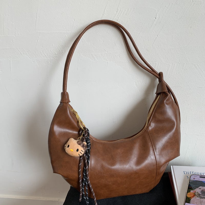 Korean Trendy Shoulder Bag 2025 Retro Dumpling Bag for Women, Large Capacity Commuter Crossbody Bag - Image 5
