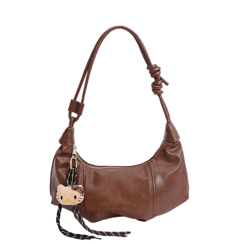 Korean Trendy Shoulder Bag 2025 Retro Dumpling Bag for Women, Large Capacity Commuter Crossbody Bag - Image 1