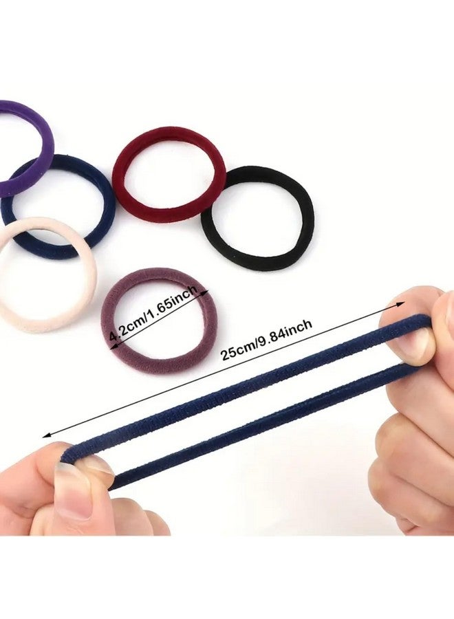 Elina Dark Colors Ponytail Holders Hair Ties for Girls, Women Cotton Soft Head Bands (Pack of 30) - Image 2