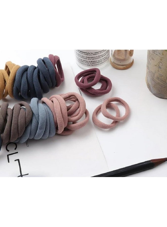 Elina Dark Colors Ponytail Holders Hair Ties for Girls, Women Cotton Soft Head Bands (Pack of 30) - Image 4