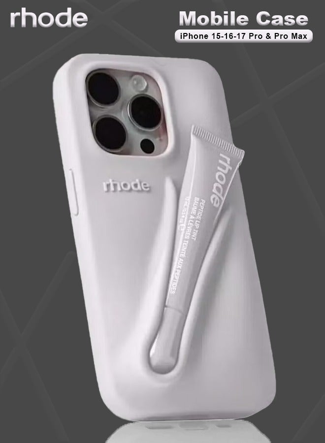 rhode Peptide Unscented Lip Tint with Matching Summer Mobile Case for iPhone 15-16-17 Pro and Pro Max, Secure-Fit Silicone Case with Lip Gloss Holder, Stylish Packaging and Convenient Design for Easy Touch-Ups On the Go - Image 1