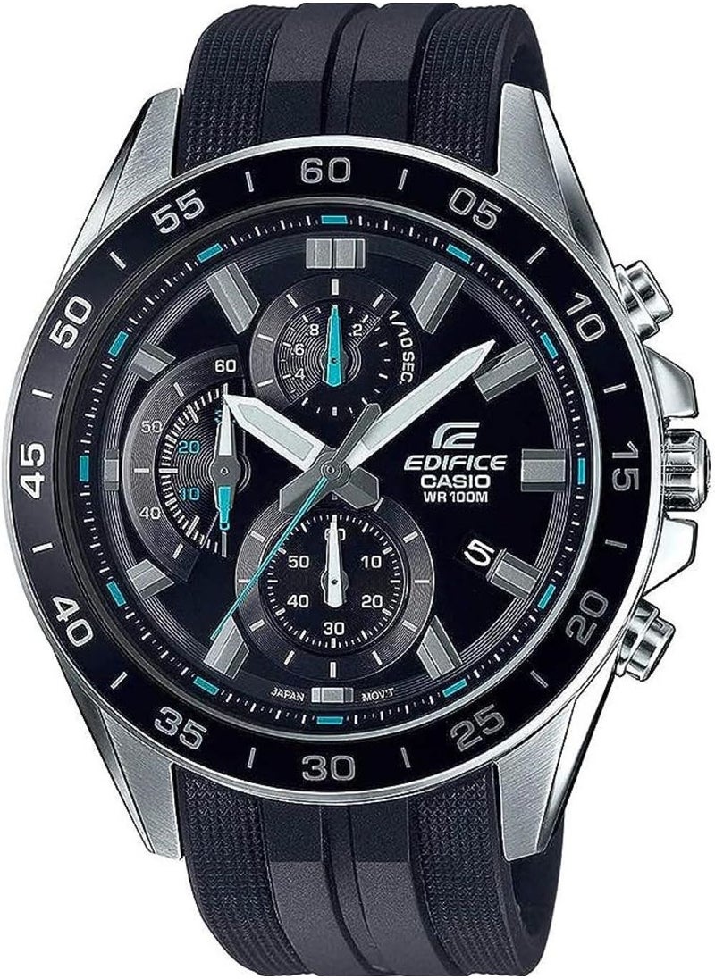 CASIO - Casio Edifice Standard Analog Chronograph Black Resin Band Men's Watch EFV-550P-1AV - Image 1