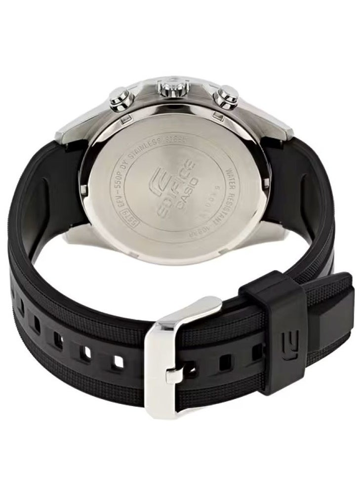 CASIO - Casio Edifice Standard Analog Chronograph Black Resin Band Men's Watch EFV-550P-1AV - Image 1