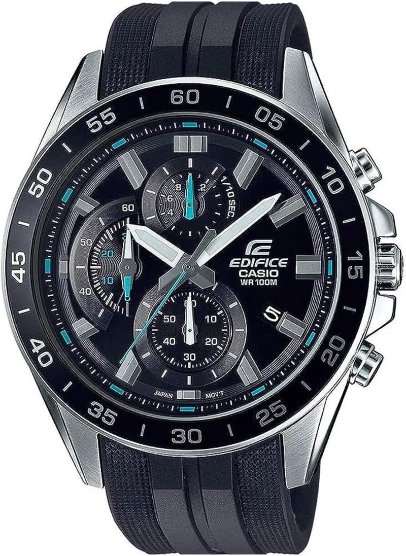 CASIO Casio Edifice Standard Analog Chronograph Black Resin Band Men's Watch EFV-550P-1AV  - Image 1