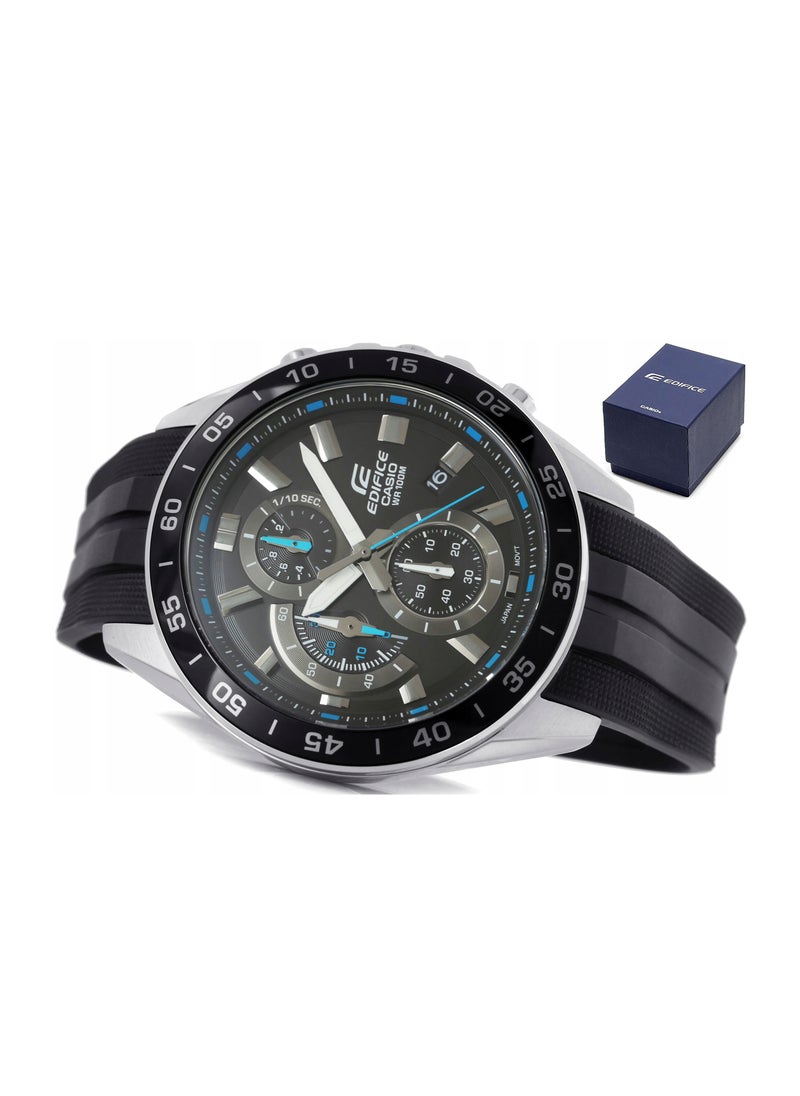 CASIO Casio Edifice Standard Analog Chronograph Black Resin Band Men's Watch EFV-550P-1AV  - Image 5