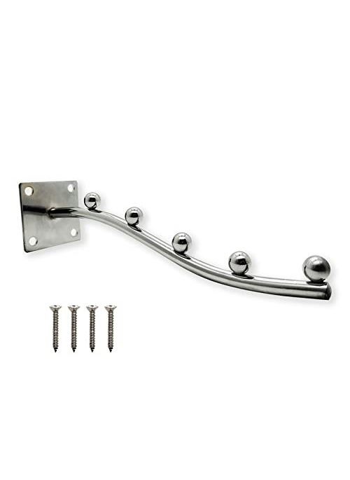 Volo VOLO Beads Stainless Steel Heavy Duty Wall Mount 5 Ball pin Dots Hook Wall Drope Hanger with Hardware Fittings Pack of 1 Steel  - Image 5