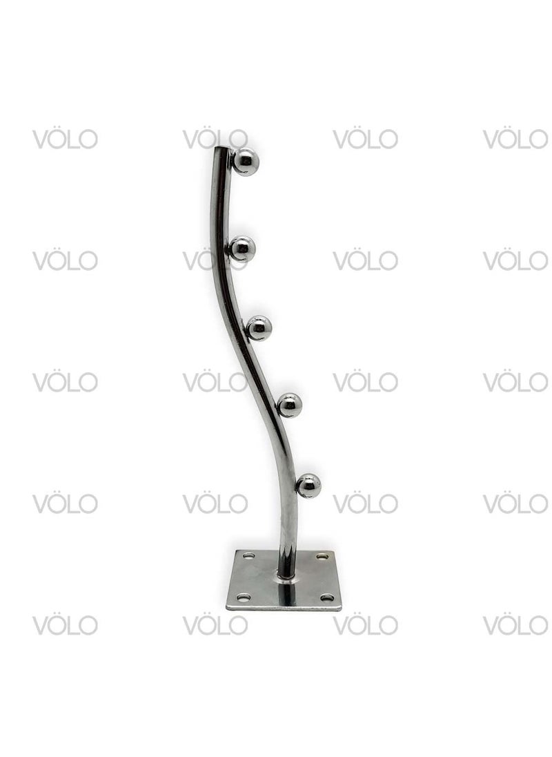 Volo VOLO Beads Stainless Steel Heavy Duty Wall Mount 5 Ball pin Dots Hook Wall Drope Hanger with Hardware Fittings Pack of 1 Steel  - Image 2