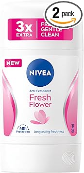 Nivea نيفيا مزيل عرق إضافي منعش للنساء برائحة الزهور موثوق 48 ساعة حماية من العرق مع تركيبة عطرية بدون كحول إيثيلي عبوة من 2 2 × 50 مل - Image 1