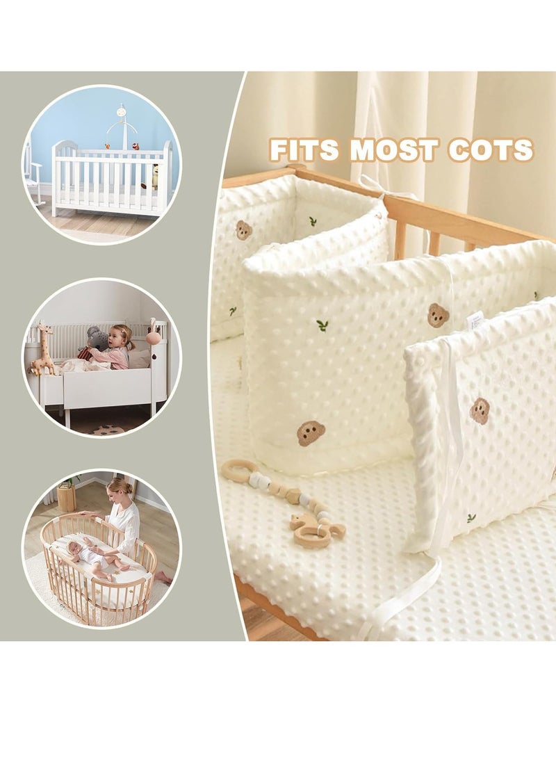 Gonice Baby Cot Bumper, Breathable Cot Bumper, Cot Bumpers for Toddlers, Breathable Anti-Airflow, Baby Girl Crib Bumper, Washable Baby Cot Bumper, Foldable Crib Surround, G01, 150 x 28 cm  - Image 4