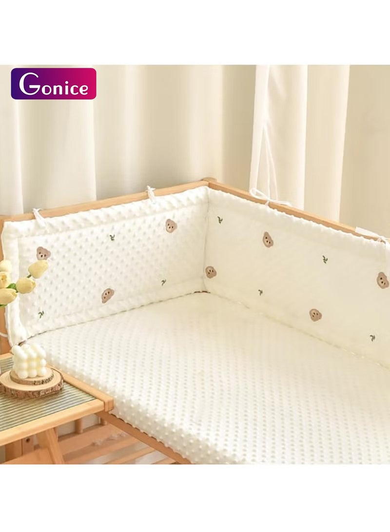 Gonice Baby Cot Bumper, Breathable Cot Bumper, Cot Bumpers for Toddlers, Breathable Anti-Airflow, Baby Girl Crib Bumper, Washable Baby Cot Bumper, Foldable Crib Surround, G01, 150 x 28 cm - Image 1