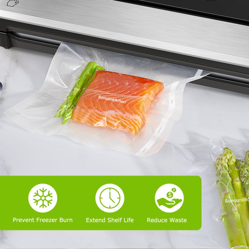 Bonsenkitchen [2025 New] Bonsenkitchen 8â€ x 150â€™ Vacuum Sealer Bags Rolls with Cutter for Food Storage, Commercial Grade, BPA Free, Great for Meal Prep and Sous Vide Cooking - Image 2