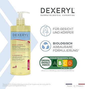 DEXERYL Cleansing Oil for daily cleansing of body and face for dry and eczema prone skin 1 x 500 ml - Image 3