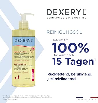 DEXERYL Cleansing Oil for daily cleansing of body and face for dry and eczema prone skin 1 x 500 ml - Image 5