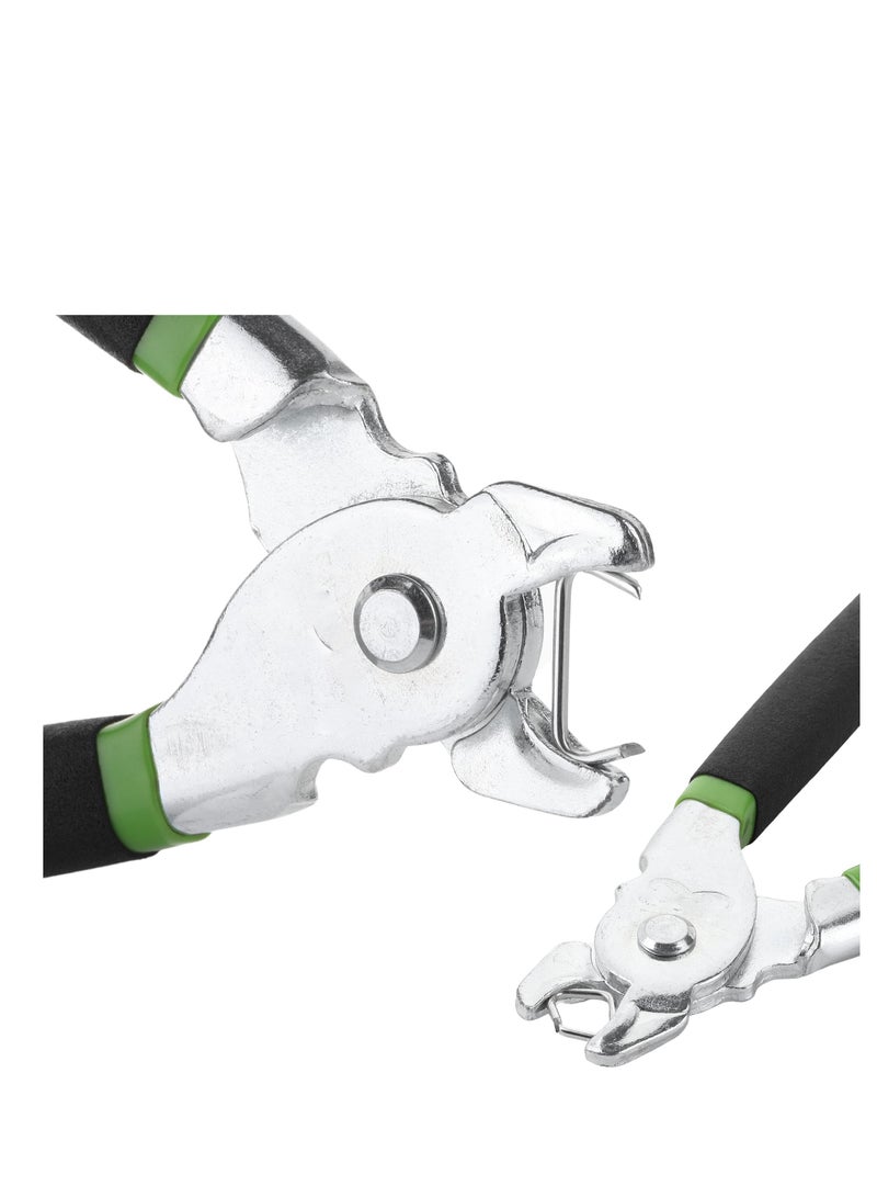 طقم كماشة حلقات الخنزير، 300 قطعة، حلقات مجلفنة مقاس 3/4 بوصة مع كماشة واحدة، للسياج وتنجيد السيارات - Image 4