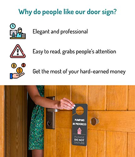 Fun-Plus Breastfeeding Door Sign, 2 Pack (Printed on Both Sides), 9.3″x3.5″ PVC Plastic, Breastfeeding for Work, Pumping for Work, Pumping in Progress - Image 4