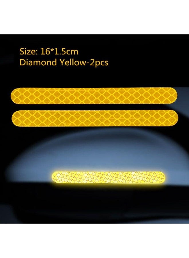 Generic 2PCS Car Stickers Mirror Reflective Strip Anti-collision Warning Stickers Exterior Reflex Tape Reflective Strip 