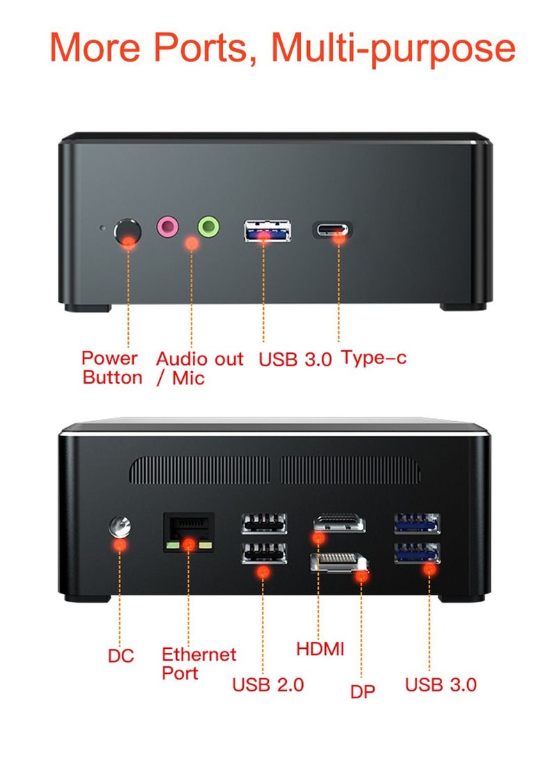 Generic - Mini Pc Amd Ryzen 5 3550H Processor , Windows 10 Home Mini Desktop Computer With Hdmi, Dp ,Rj45 Port, 8 Gb Dddr4, 256Gb Ssd, 4 Cores 8 Threads 4 Mb Cache, Gigabit Ethernet Dual Band Wifi,Bluetooth - Image 1