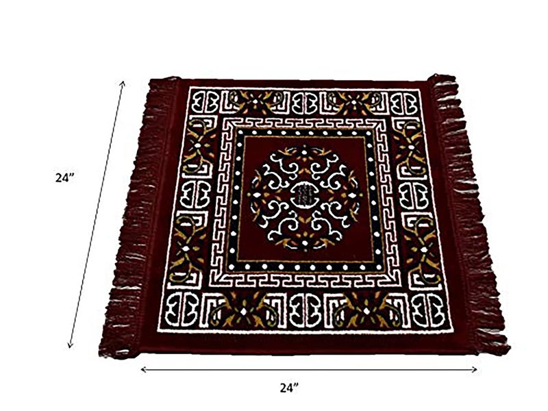 Homitecture Polyester Fabric Multipurpose Pooja Mat (Maroon Red, Standard) - Image 3