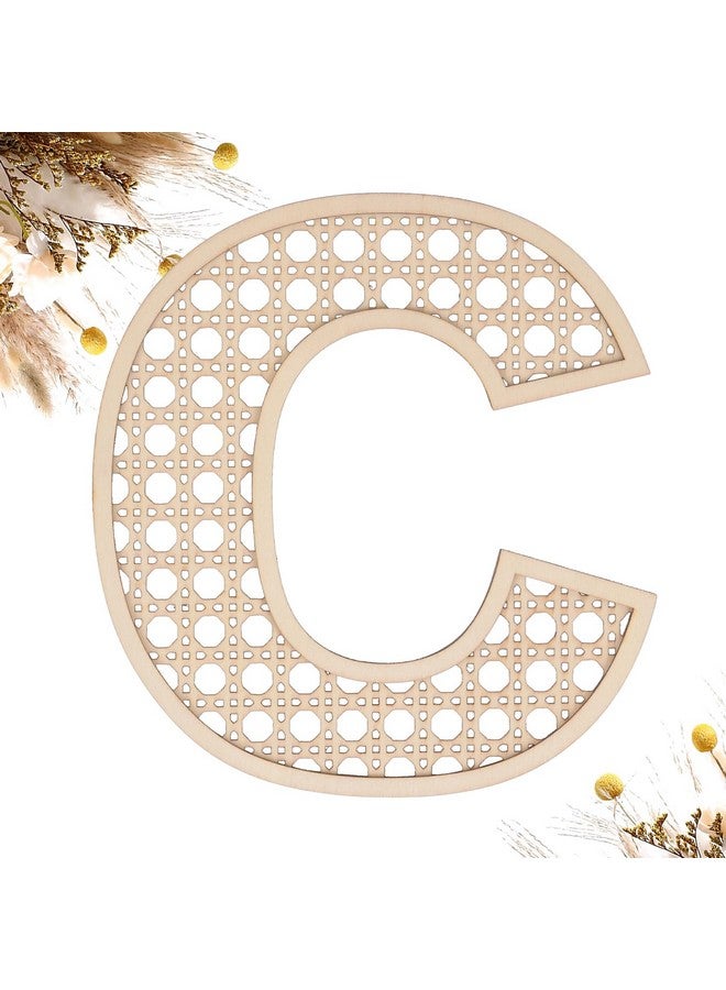 She Love Wooden Rattan Letters 8 inch Wood Letters C for Wall Decor Crafts Boho Nursery Decor for Baby Shower Wedding Bedroom Name Signs Large Rustic Letter Home Decoration - Image 1